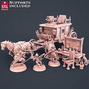 3D Printed STL Miniatures Vampire Hunters Set 28 - 32mm War Gaming D&D