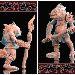 3D Printed Brayan Nafarrate Deep Sea Fish Men 28mm 32mm D&D