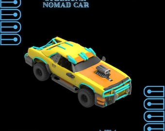 3D Printed Cyberglow City Kickstarter Cyberpunk Nomad Car Charming Terrain Papsikels | 28 or 32 mm |   dnd | Shadowrun