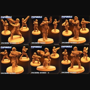 3D Printed Papsikels Cyberpunk Sci-Fi Spaceborne Defender Set - 28mm 32mm