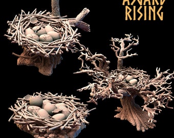 3D Printed Asgard Rising Griffin Nest Set - 32mm D&D