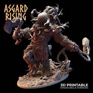 3D Printed Asgard Rising Frost Giant 28mm 32mm D&D