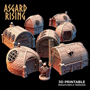 3D Printed Asgard Rising Dwarven Kingdom Houses Industrial Architecture 28mm - 32mm