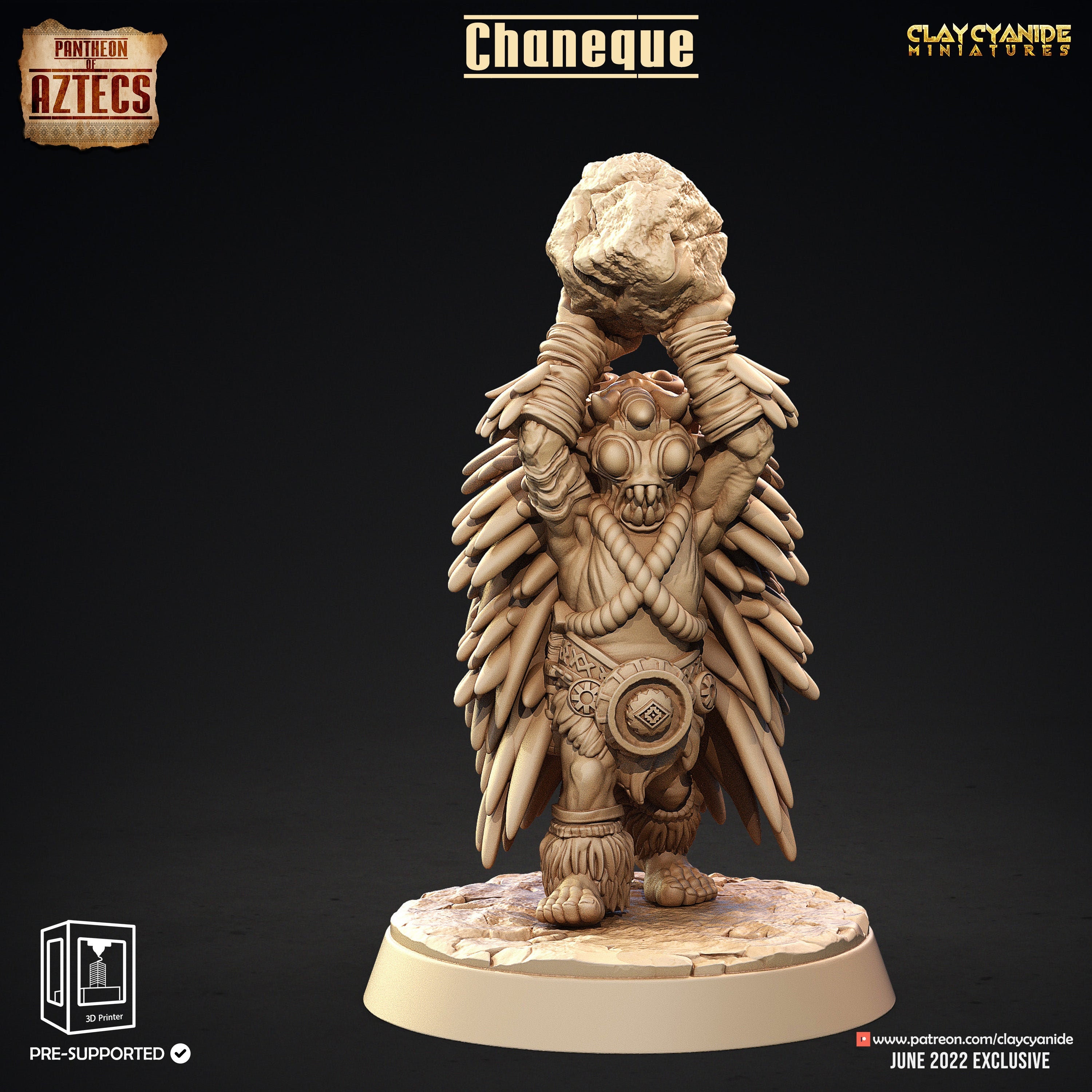 3D Printed Clay Cyanide Chaneque Set Pantheon of Aztecs Ragnarok D&D - Etsy