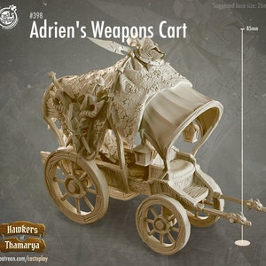 3D Printed Cast n Play Hawkers of Thamarya - Adrien's Weapon Cart 28mm 32mm D&D