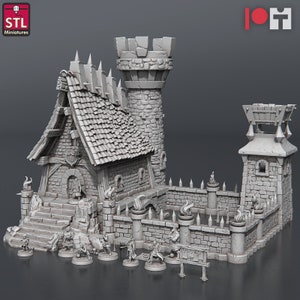 3D-geprinte STL-miniaturen gevangenisset 28 - 32 mm War Gaming D&D
