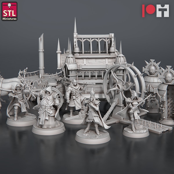 3D Printed STL Miniatures Inquisitors Set 28 - 32mm War Gaming D&D