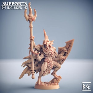 Figura impresa en 3D del Rey Osteras del Gremio de Artesanos, el Elegido de Holmuran, Marea de Muerte Jurakin, 28 mm 32 mm