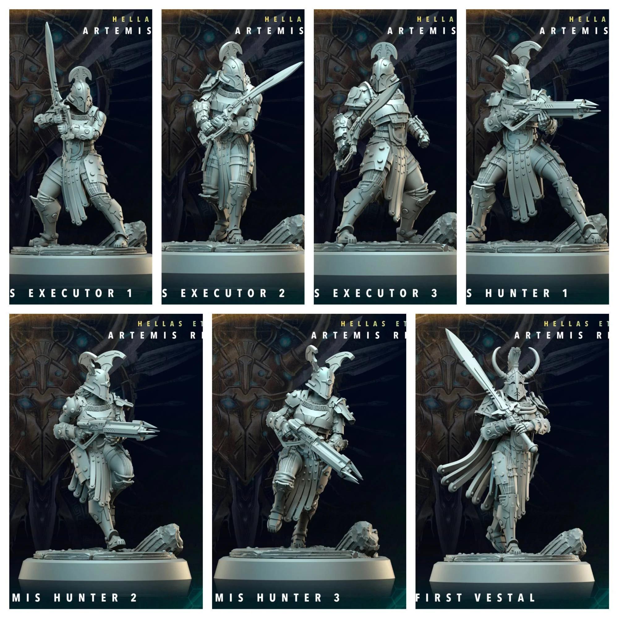 Artemis Rising Vocal 3D Printed Archvillain Games the First Vestal Artemis Hunters Executors ...