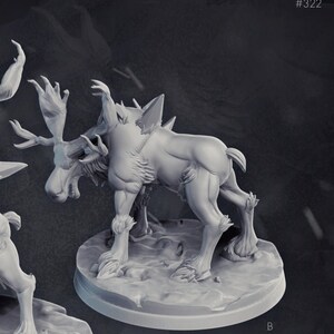 3D Printed Cast n Play White Moose 28mm 32mm D&D