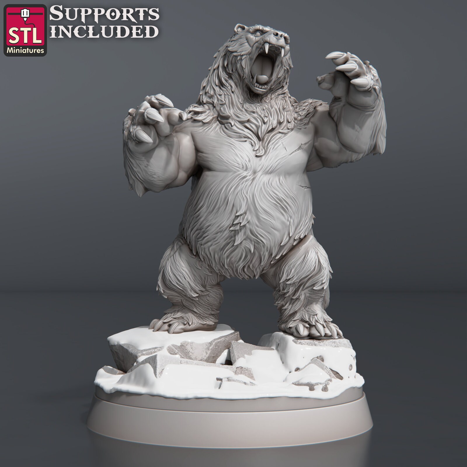 d*3様 world of miniature bears GUILOY　オート Armoured Bear Miniature - Lord of the Print | Mounted