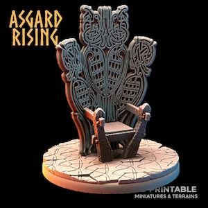 3D Printed Asgard Rising Viking King Throne 28 32 mm Wargaming DnD