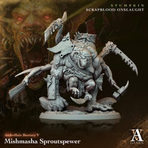 3D gedruckte Archvillain Spiele Archvillain Bestiary Vol. V Mishmasha Sprossenspieß 28 32mm D&D