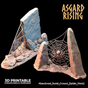 3D Printed Asgard Rising Abandoned Burial Ground Spider Nests 28 32 mm Wargaming DnD