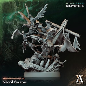 3D Gedruckt Archvillain Spiele Necril Swarm Archvillain Bestiary Vol VII 28 32mm D & D