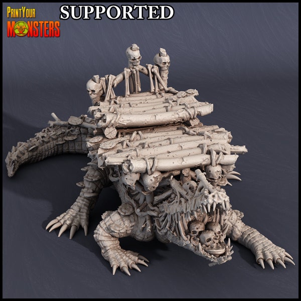 3D-geprinte print uw monsters moeras krokodil alligator moeras invasie 28 mm - 32 mm D&D Wargaming