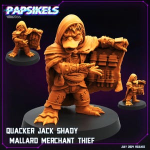 3D Printed Papsikels Quacker Jack Shady Mallard Merchant Thief July 2024 Cyberpunk 28mm 32mm