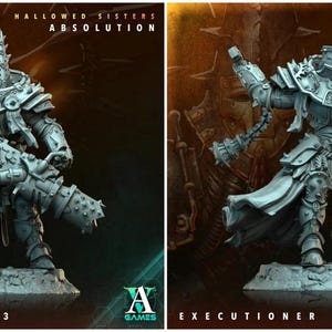3D Printed Archvillain Games Hallowed Sisters Absolution - Executioner 28mm 32mm D&D