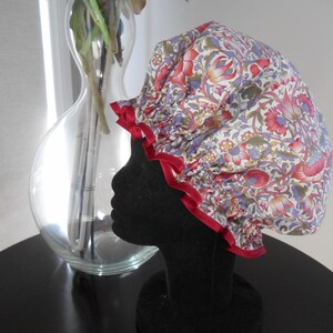 Cuffia da doccia Liberty Fabric con fodera in nylon impermeabile - Ciara, Ianthe, Danjo, Poppy & Daisy, Margaret Annie Lodden Wine/Purple