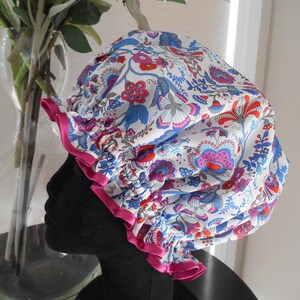 Liberty Fabric Shower Cap Waterproof Nylon Lining - Many Designs, Tresco, Lodden, Betsy, Strawberry Thief AK1. Mabelle