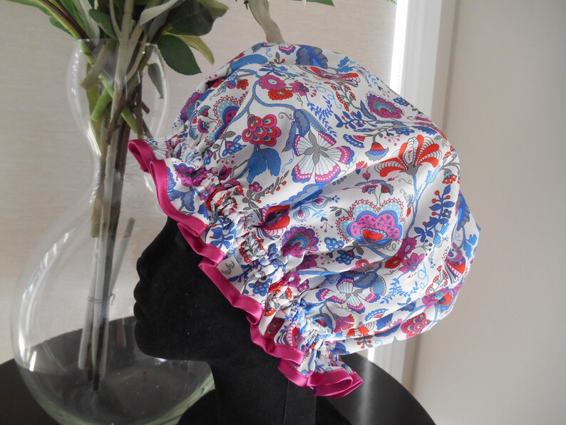Liberty Fabric Shower Cap Waterproof Nylon Lining - Many Designs, Tresco, Lodden, Betsy, Strawberry Thief AK1. Mabelle