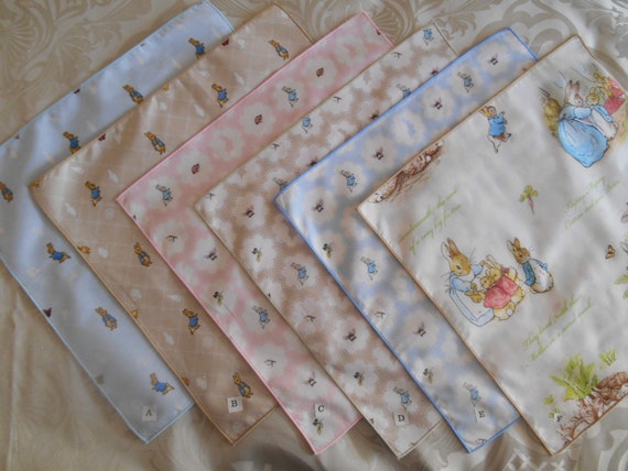 Peter Rabbit Handkerchief Personalised Ladies Mens Kids Baby Gift Beatrix Potter