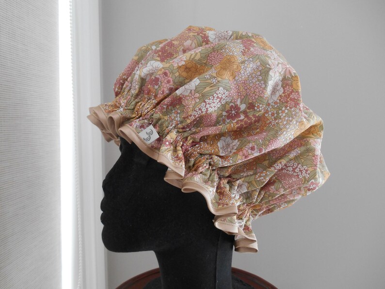 Cuffia da doccia Liberty Fabric con fodera in nylon impermeabile - Ciara, Ianthe, Danjo, Poppy & Daisy, Margaret Annie Ciara Old Gold