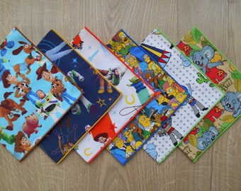Handkerchief - Toy Story, The Simpsons, Blinky Bill, Indians / Cotton Pocket Squares / Mens Children Boys Kids / Eco-friendly / Waste Free