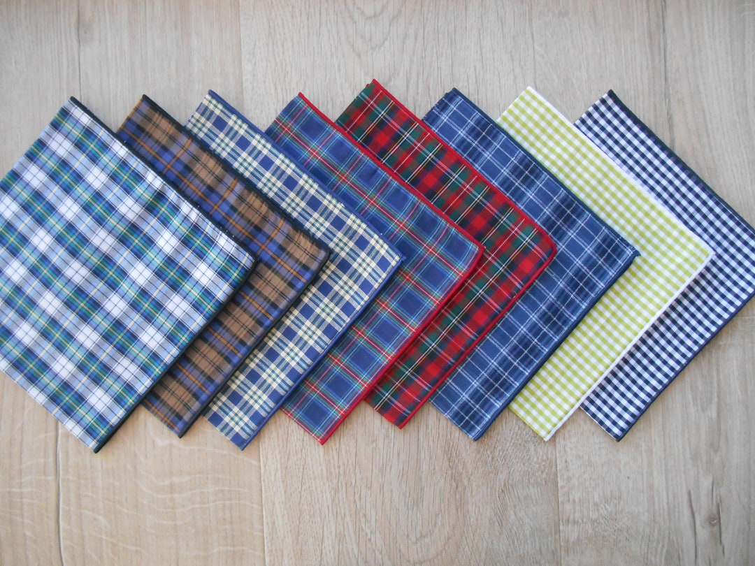 Handkerchief Mens Ladies Hankies Tartans Checks Gingham Etsy