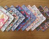 Liberty Tana Lawn Handkerchief, Pocket Square - Mauvey, Dynasty, Summer Posy, Rachel, Wildflowers, June 39 s Meadow, Orchard - Eco Friendly