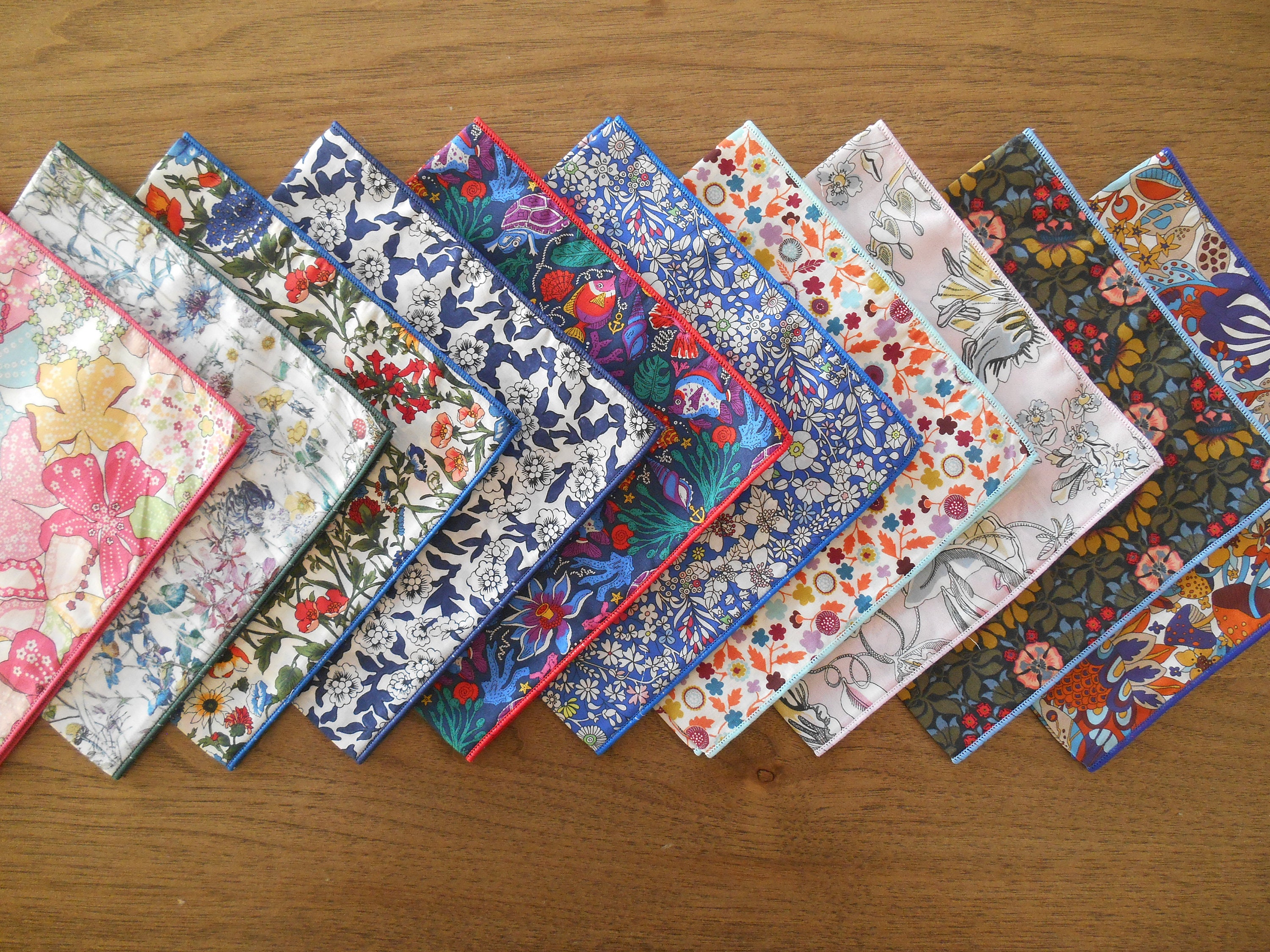 Liberty Tana Lawn Handkerchief, Pocket Square - Mauvey, Kew Liberty Tana Lawn Handkerchief, Pocket Square - Mauvey, Kew