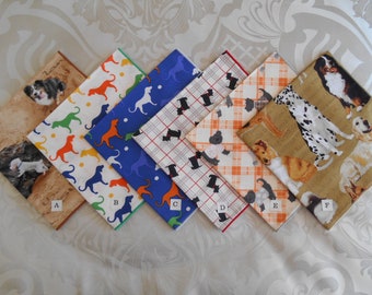 Handkerchief - Dogs, Scotty Dogs, Many Dogs / 100% Cotton / Pocket Square / Ladies Childrens Kids Boys Girls / Eco Friendly / Waste Free