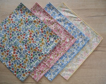Liberty Head Scarves, Bandanna, Square - Liberty Tana Lawn 100% Cotton - Contrasting Rolled Edge Hem - Many designs to choose