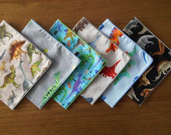 Handkerchief - Dinosaurs - New Designs / 100% Cotton / Pocket Square / Hankie / Mens teen boy child / Eco-friendly / Waste Free