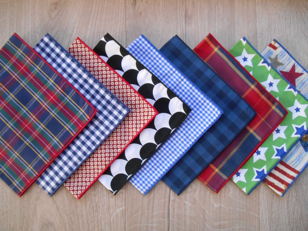 Handkerchief Mens, Ladies Hankies Tartan, Checks, Stars, Abstract