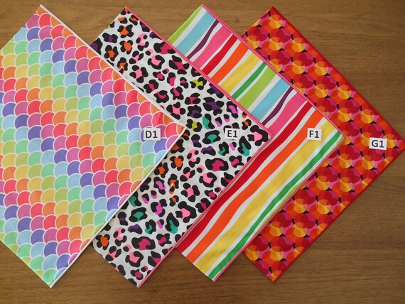Cotton Bandanna Head Scarves Squares Spots Polka Dots Florals