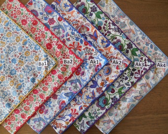 Liberty Head Scarves, Bandanna, Square - Liberty Tana Lawn 100% Cotton - Contrasting Rolled Edge Hem - Many designs to choose