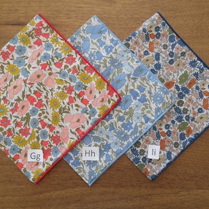 Liberty Tana Lawn Handkerchief Ladies Hankies Tresco, Poppy & Daisy, Eben, Lord Paisley, Pocket Square / Eco-Friendly Waste Free image 4