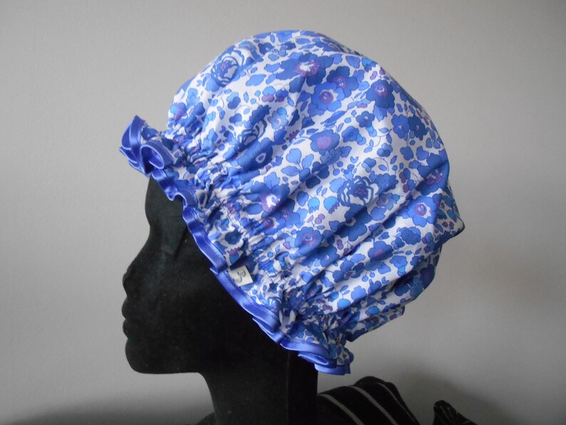 Liberty Fabric Shower Cap Waterproof Nylon Lining - Many Designs, Tresco, Lodden, Betsy, Strawberry Thief Betsy Royal