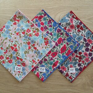 Liberty Tana Lawn Handkerchief Ladies Hankies Tresco, Poppy & Daisy, Eben, Lord Paisley, Pocket Square / Eco-Friendly Waste Free image 3