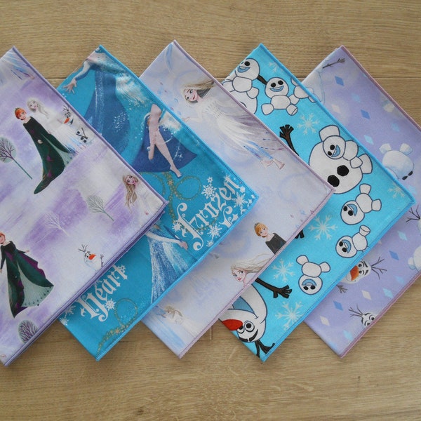 Handkerchief - Disney Frozen - Child's Size Shower Cap / 100% Cotton Hankies / Girls Childrens Baby Kids / Eco Friendly / Waste Free