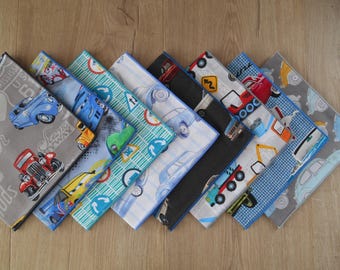 Mens Handkerchief - Vintage Cars & Trucks, Excavators / Cotton Pocket Square - Eco-friendly / Waste Free