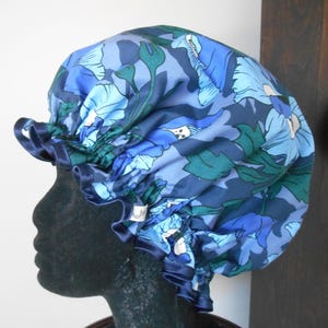 Liberty Fabric Shower Cap Waterproof Nylon Lining - Many Designs, Tresco, Lodden, Betsy, Strawberry Thief Butterfield Poppy