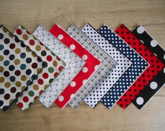 Men's/Ladies Handkerchiefs - Spots, Polka Dots / Cotton Pocket Square / Eco Friendly, Waste Free