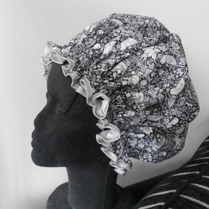 Liberty Fabric Shower Cap Waterproof Nylon Lining - Many Designs, Tresco, Lodden, Betsy, Strawberry Thief StrawberryThiefBlack
