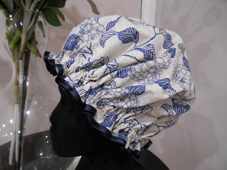 Liberty Fabric Shower Cap Waterproof Nylon Lining - Many Designs, Tresco, Lodden, Betsy, Strawberry Thief Hortensia