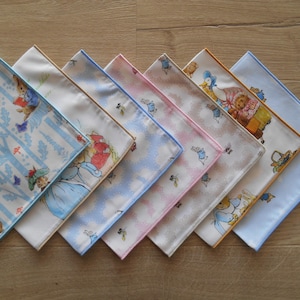 Fazzoletto di cotone per bambini - Peter Rabbit, Bambi, Beatrix Potter Hanky / Ecologico / Senza sprechi