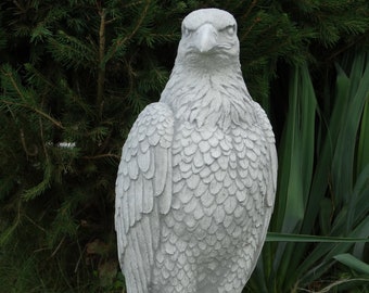 Estatua grande de águila, escultura de piedra para jardín, figura de pájaro, águila de pie, decoración del hogar al aire libre