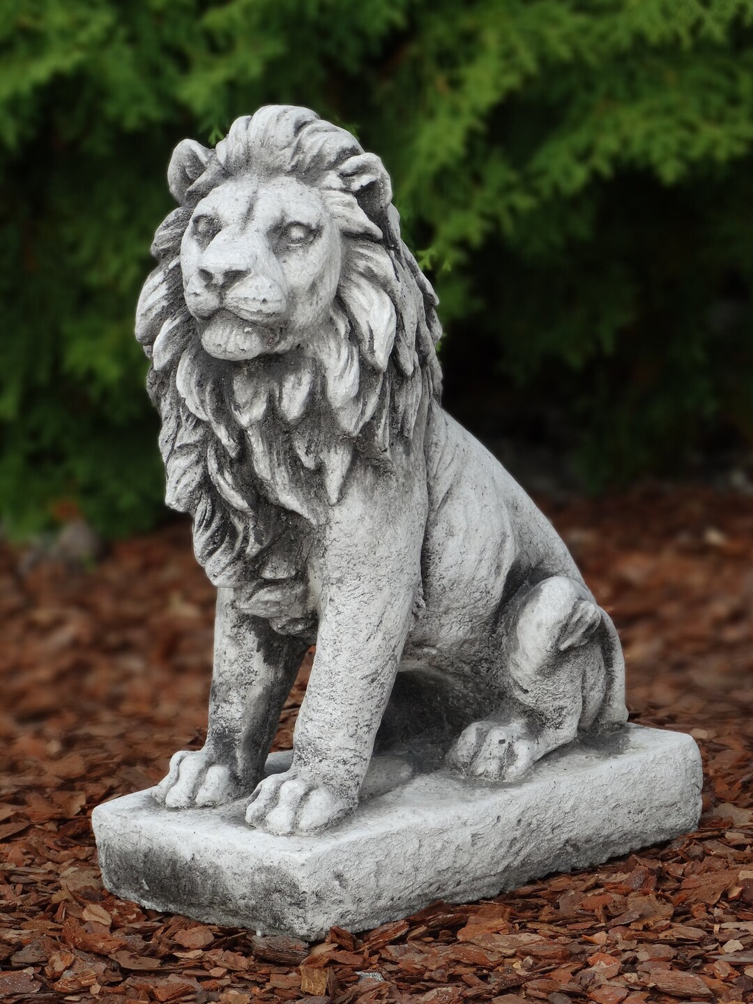 Lion Statue Concrete Standing Lion Outdoor Sculpture Animal Art Home