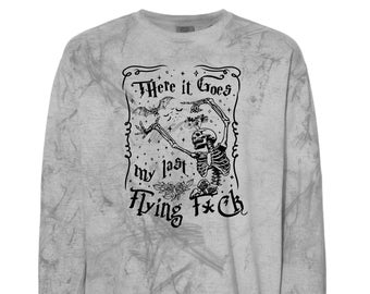 Flying Fck Skeleton Halloween Sweatshirt, Bats Graphic